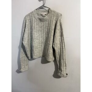 Sincerely Jules Women's Crop Knit Sweater Gray Size M